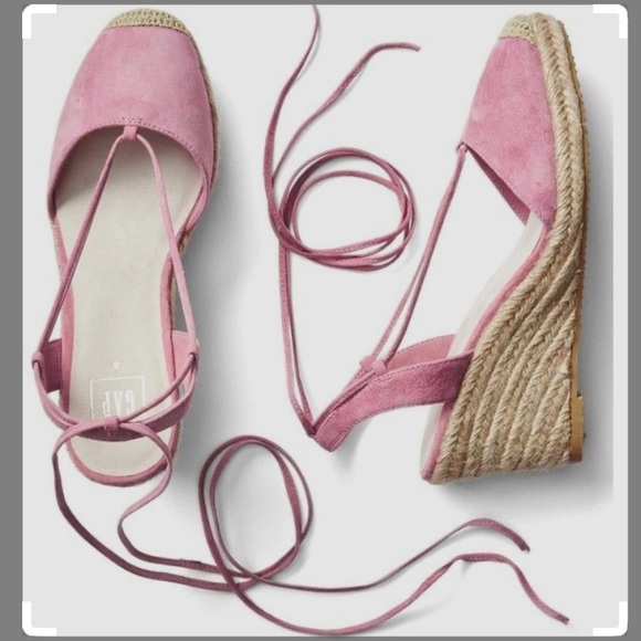 GAP Shoes - GAP Ankle Wrap Wedge Espadrille Sandals